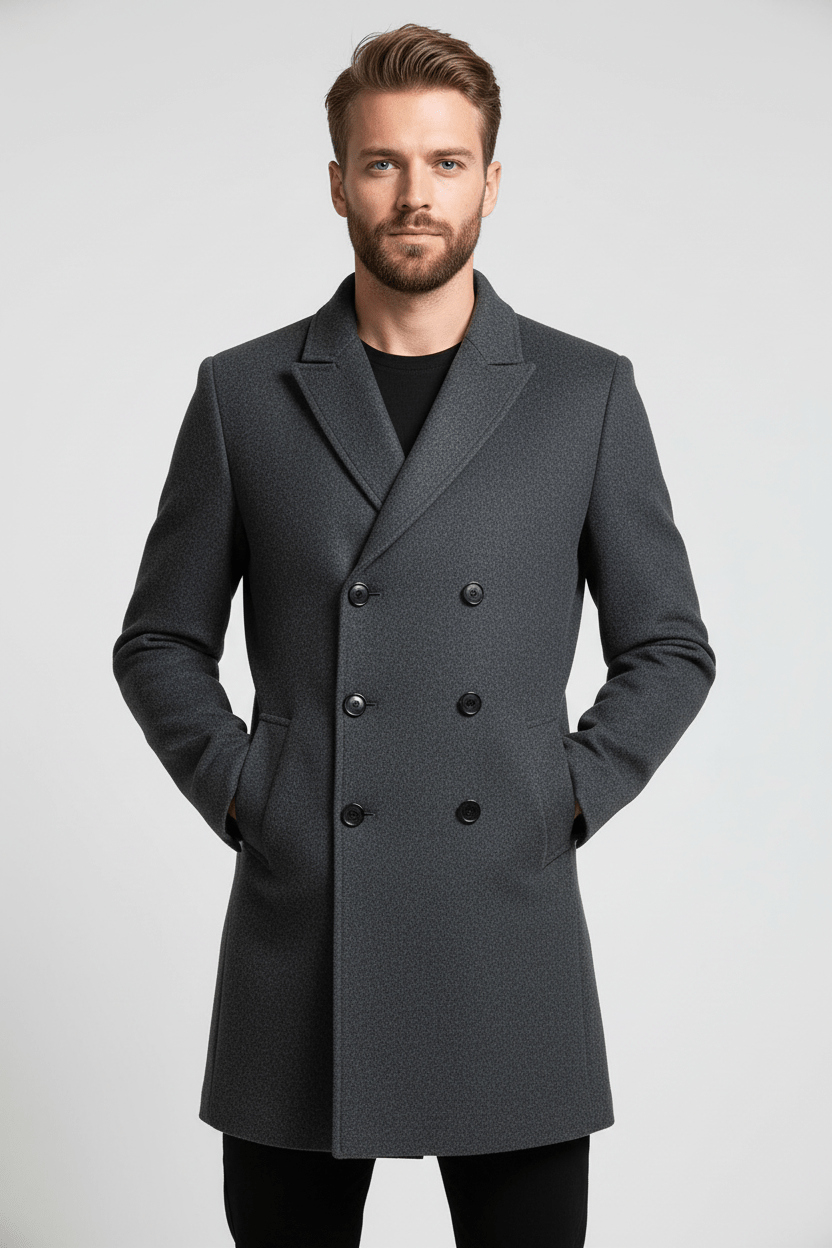 Men’s Double-Breasted Formal Coat | Classic Style with Everyday Versatility