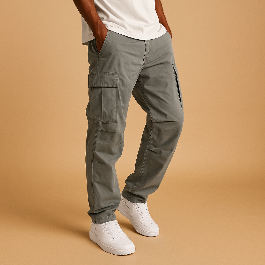 Men’s Regular Fit Cargo Pants – Functional Design with Multiple Pockets