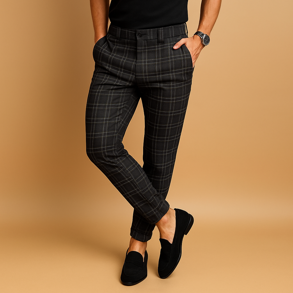 Men’s Checked Casual Pants – Relaxed Fit with Modern Appeal