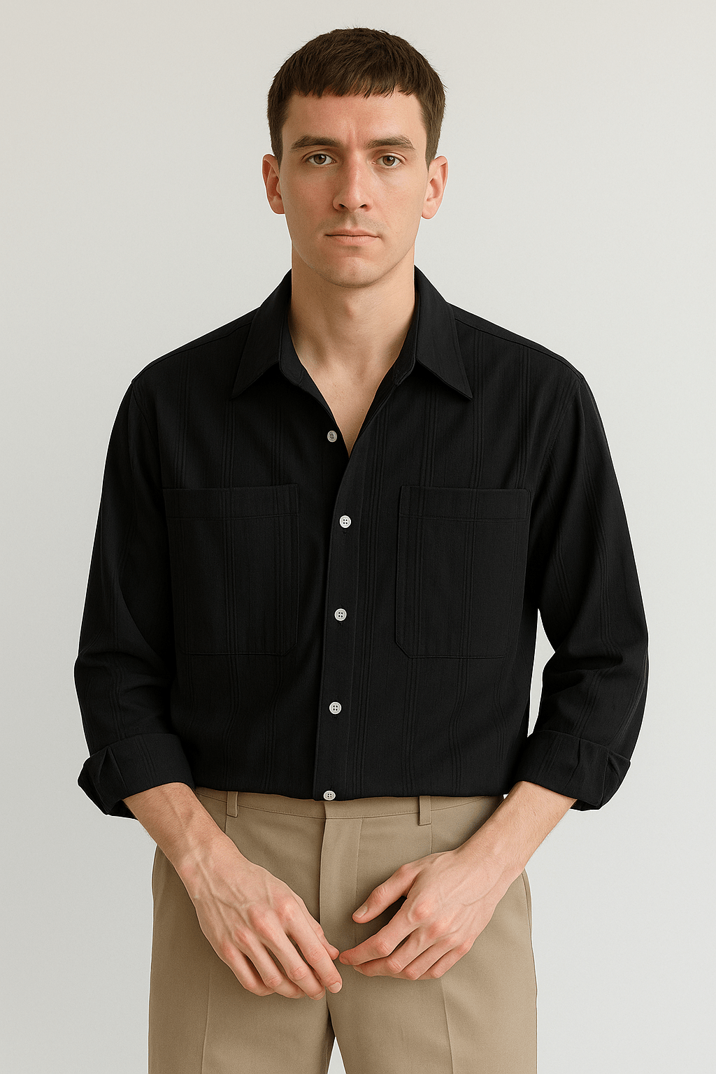 Men’s Striped Long Sleeve Shirt | Relaxed Fit