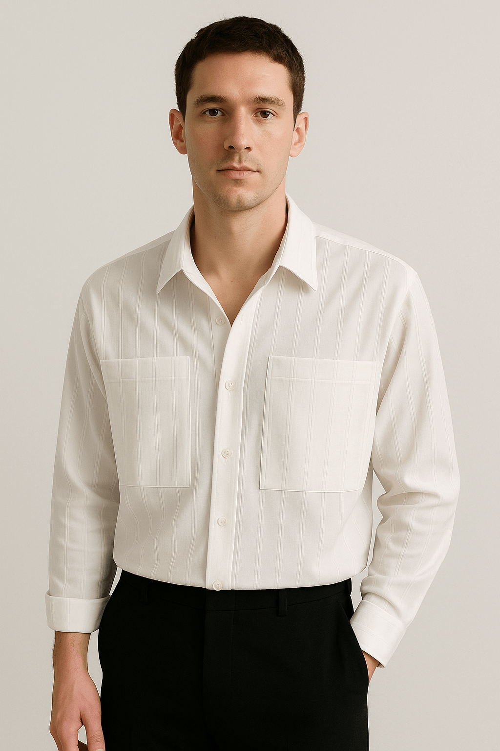 Men’s Striped Long Sleeve Shirt | Relaxed Fit