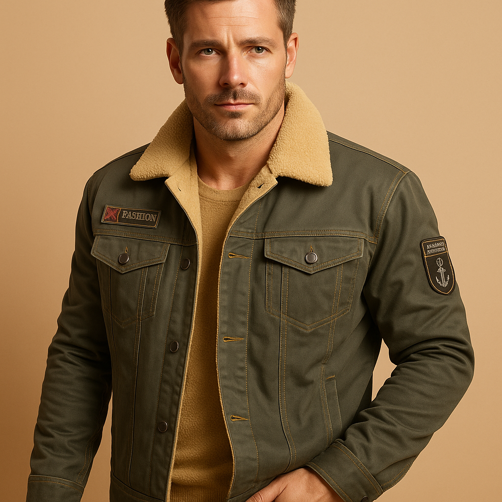 Men's Fleece Motorcycle Jacket with Reinforced Panels | Casual Riding Fit